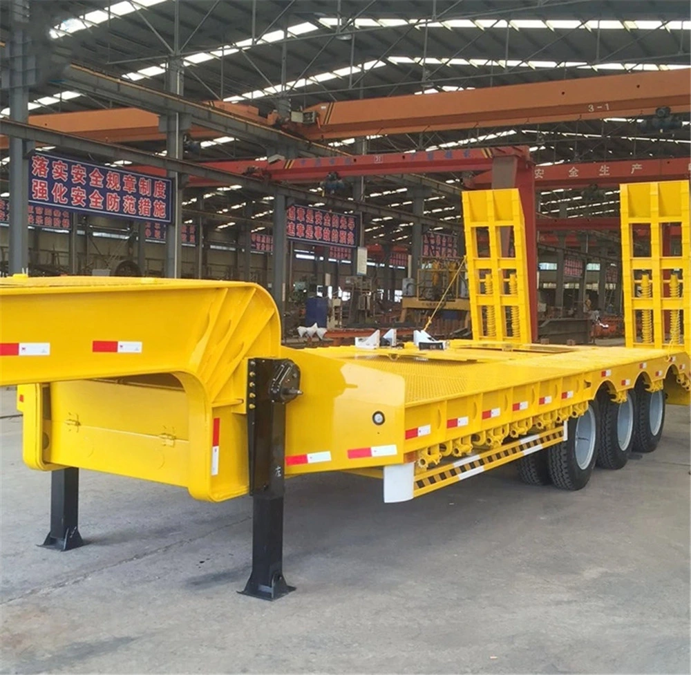 New 3 Axles Ton Low Bed Low Loader Semi Trailer for Excavator Transport