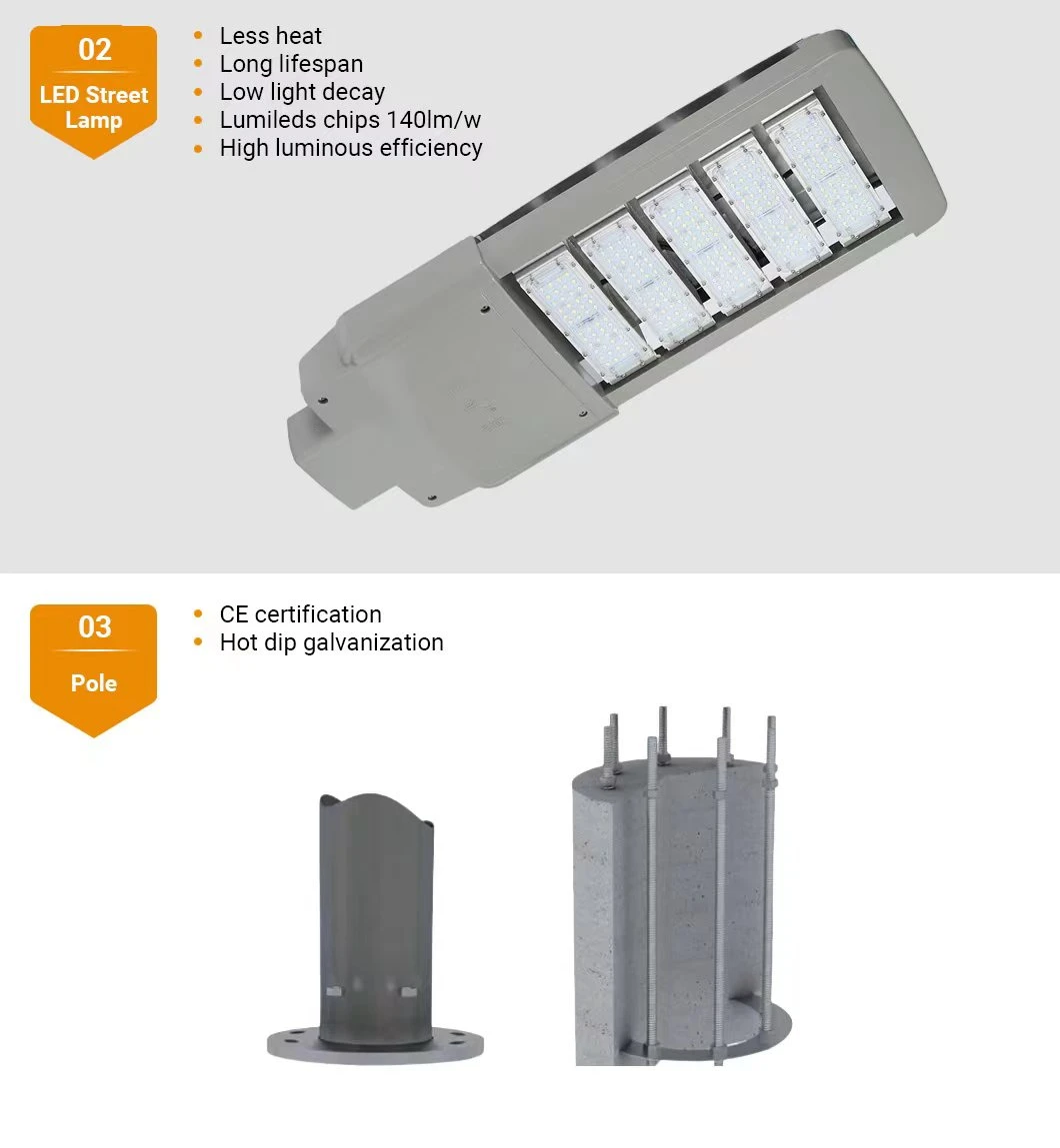 IP65 Intergrated 80W 100 Watts 300 Watt All in One Solar Street LED Solar Outdoor Lights with Battery