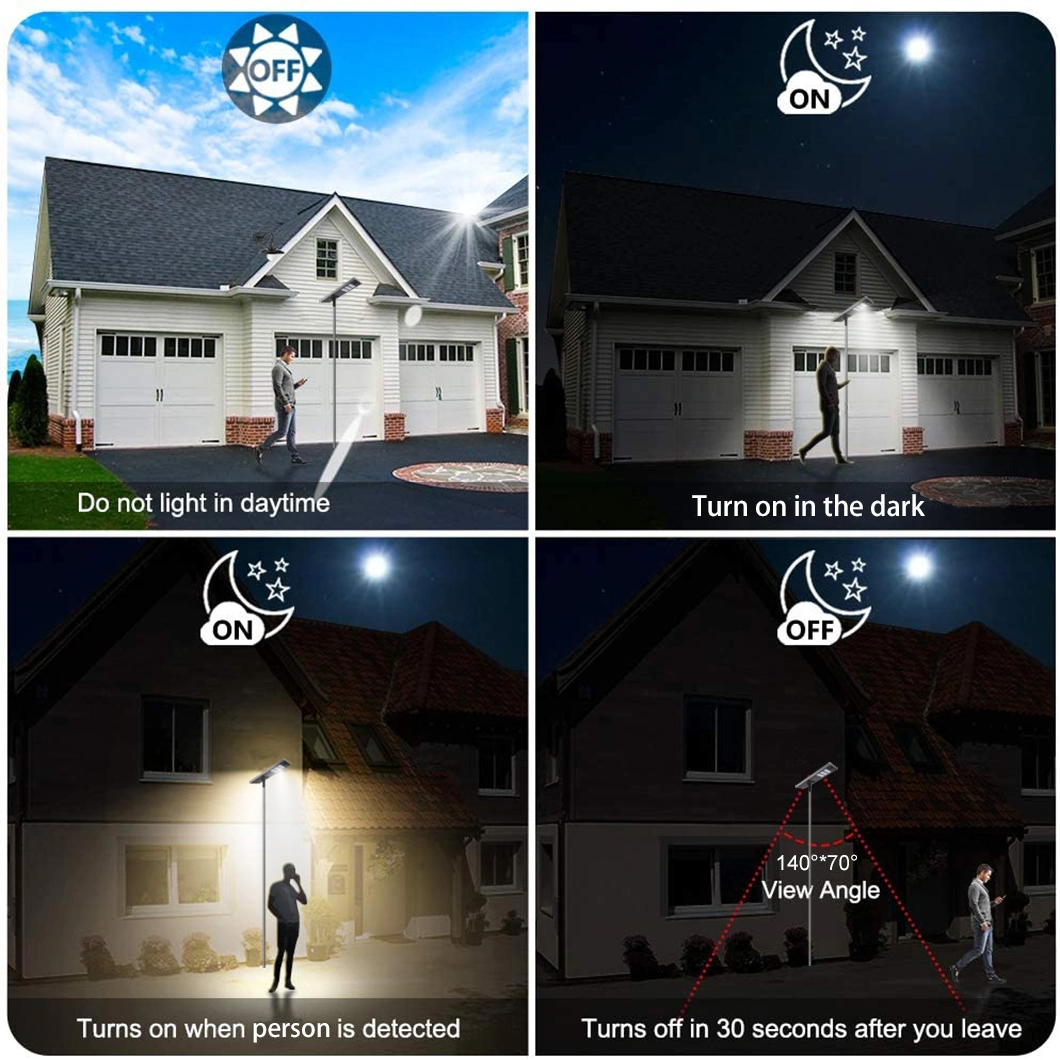 Adjustable Integrated Solar Street Light with 30W 50W 60W 80W 100W 120W LED Power Road Lighting